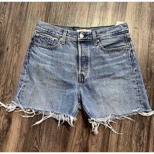 Levi's Blue Wedgie Straight Distressed‎ Denim Shorts size 29